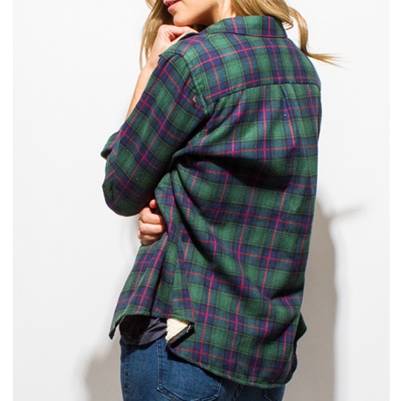 ARRIVED!long sleeve button up flannel top~ - Picture 5 of 7
